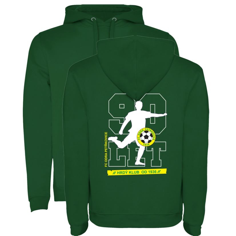 FC Odra Petřkovice -  zelená mikina s kapucí URBAN - Velikost unisex: XXXL