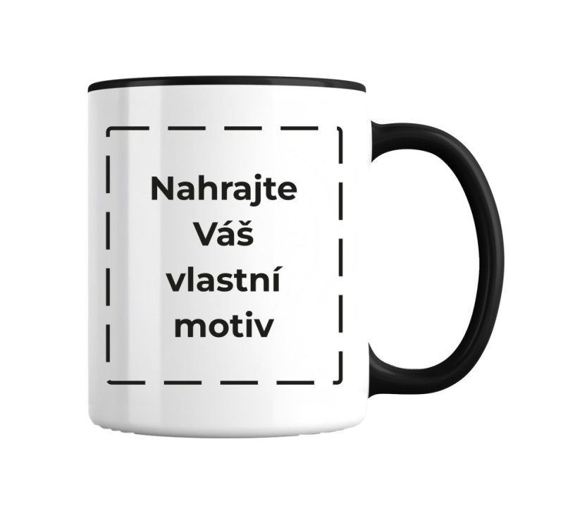 Hrnek s barevným ouškem a vlastním potiskem - BARVY HRNKU: Oranžový